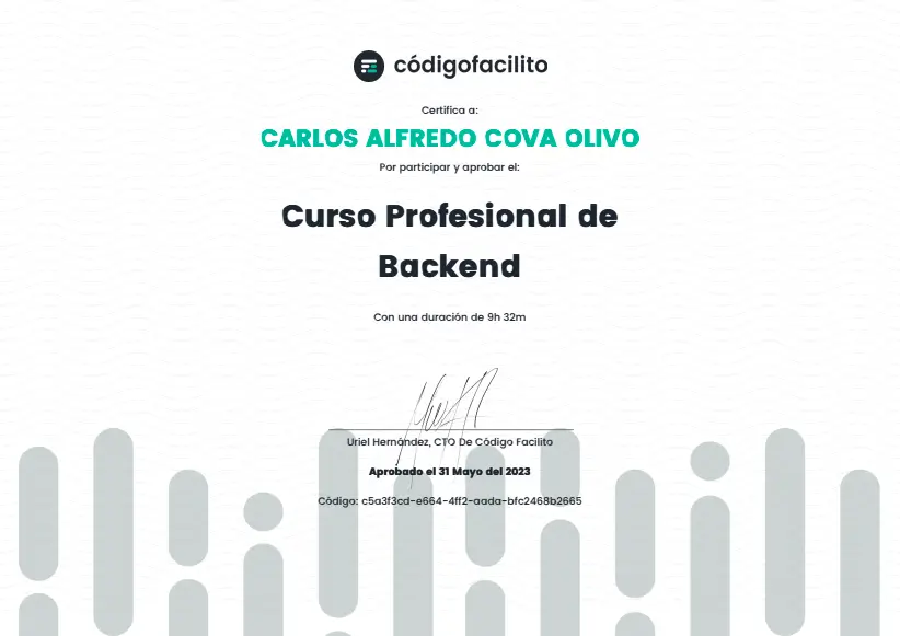 Backend pro course certification image