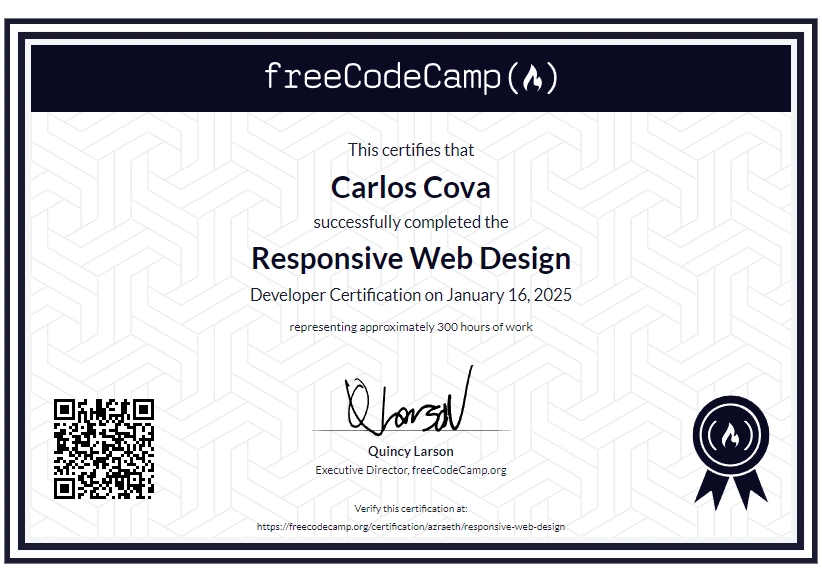 Web development pro course certification image