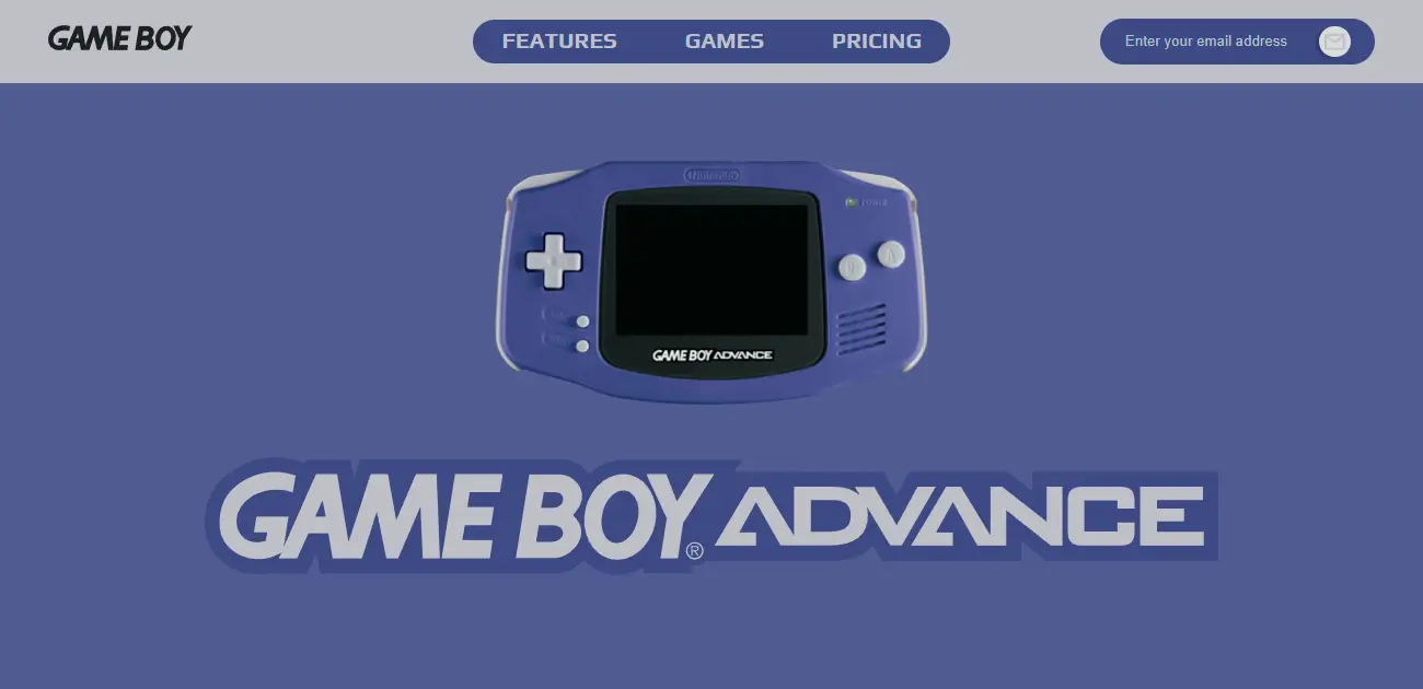 Gameboy advance landing page project