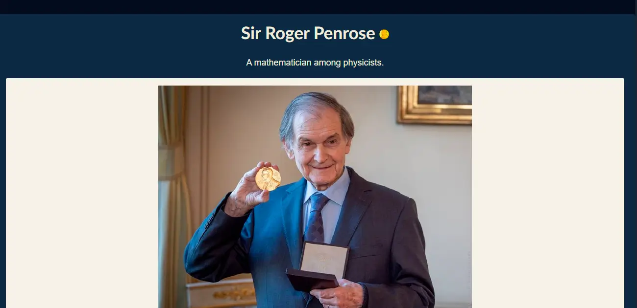 Roger Penrose tribute page project